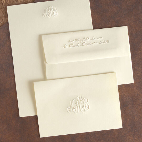 Monogram Stationery Ensemble - Embossed